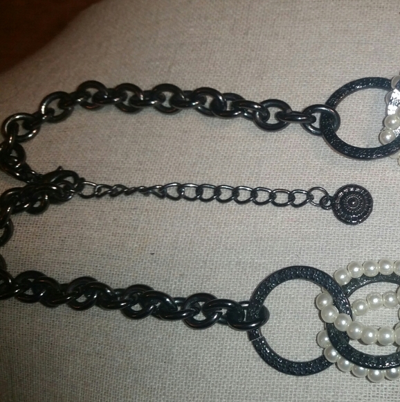 R. J. Graziano, Textured Gun Metal, Faux Pearl Nec - Picture 6 of 8